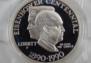 $1 Eisenhower Centennial Commemorative Silver Dollar