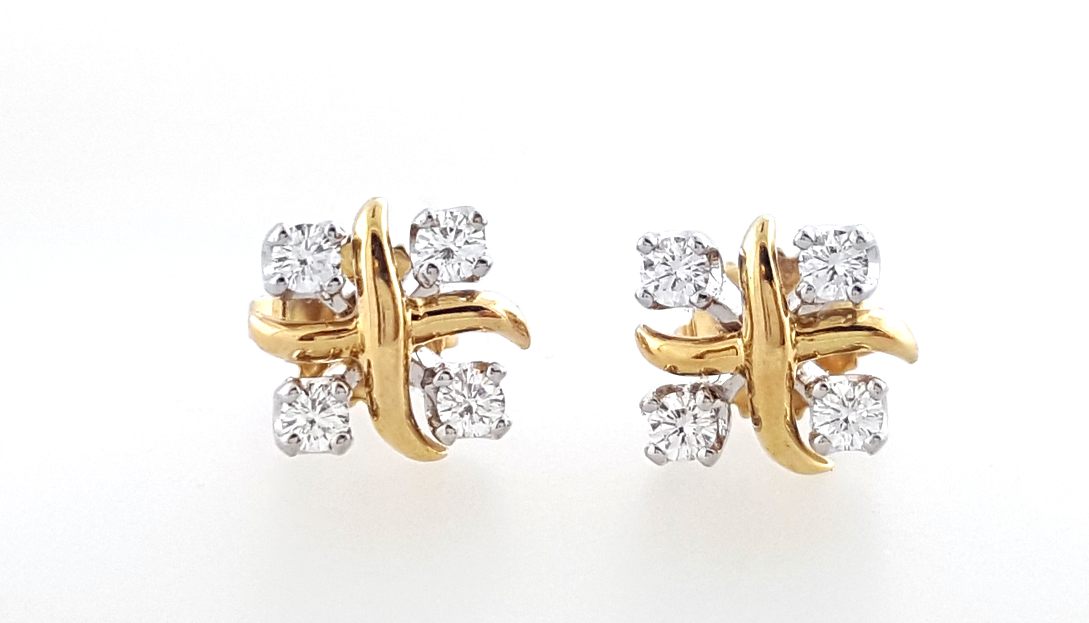 Tiffany & Co Schlumberger Platinum 18k Gold Diamond Lynn Earrings Studs