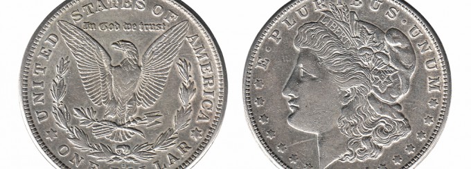 Silver Morgan dollar