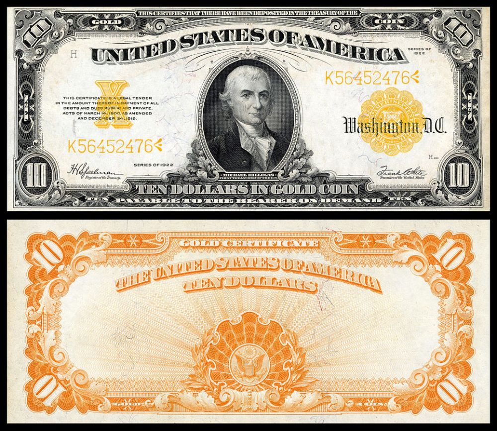 Currency Spotlight: 1922 $10 Gold Certificate Coin Exchange NY
