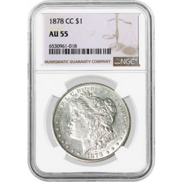 1878 CC Carson City $1 Morgan Silver Dollar NGC AU55 Key Date Coin #018