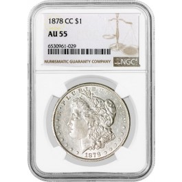 1878 CC Carson City $1 Morgan Silver Dollar NGC AU55 Key Date Coin #029