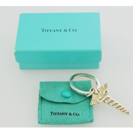 Tiffany & Co Sterling Silver Medical Doctor Caduceus Key Ring Keychain Box Pouch