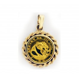 Chinese Panda Gold 1/10 Oz Necklace - Jewelry Set