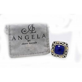 Angela By John Hardy 14k Gold Sterling Silver Cushion Lapis Cocktail Ring Size 8