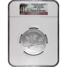 2013 P Fort McHenry America The Beautiful ATB 5 oz .999 Silver NGC SP70 ER