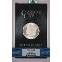 1881 CC Caron City $1 Morgan Silver Dollar NGC MS64 GSA Hoard Coin