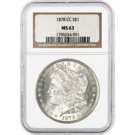 1878 CC Carson City $1 Morgan Silver Dollar NGC MS63 Uncirculated Key Date Coin