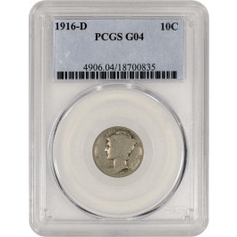 1916 D 10C Mercury Dime Silver PCGS G4 Key Date Coin