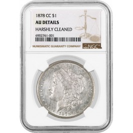 1878 CC Carson City $1 Morgan Silver Dollar NGC AU Details Harshly Cleaned Coin