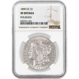 1890 CC Carson City $1 Morgan Silver Dollar NGC XF Details Polished Key Date Coin