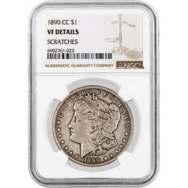 1890 CC Carson City $1 Morgan Silver Dollar NGC VF Details Scratches Key Date Coin