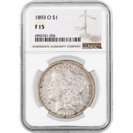 1893 O $1 Morgan Silver Dollar NGC F15 Fine Circulated Key Date Coin