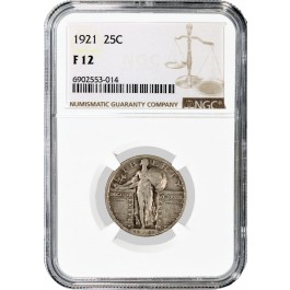 1921 25C Standing Liberty Silver Quarter NGC F12 Fine Key Date Coin