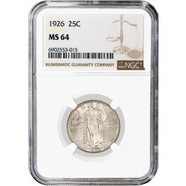 1926 25C Standing Liberty Quarter Silver NGC MS64 Brilliant Uncirculated Coin