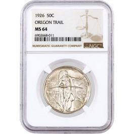 1926 50C Oregon Trail Memorial Commemorative Silver Half Dollar NGC MS64 Coin