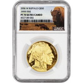 2006 W $50 Proof American Gold Buffalo 1 oz .9999 NGC PF70 Ultra Cameo Coin 