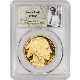 2009 W $50 Proof American Gold Buffalo PCGS PR70 DCAM James Earle Fraser Signature Label