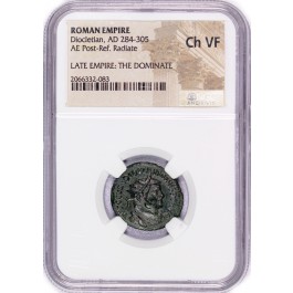 284-305 AD Roman Late Empire Dominate Diocletian AE Post Reform Radiate NGC VF