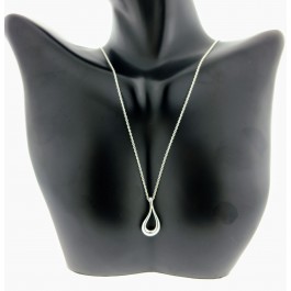 Tiffany & Co Teardrop Pendant and Chain in Sterling Silver 