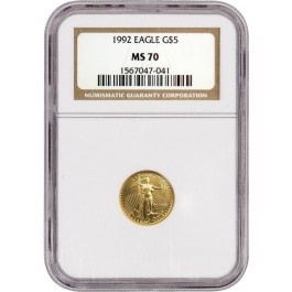 1992 5 1 10 oz Gold American Eagle NGC MS70 Coin Exchange NY