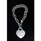 Return To Tiffany & Co Sterling Silver Jumbo Heart Tag Charm Bracelet Size 6.5"