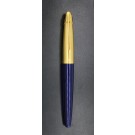 Waterman Edson Blue Sapphire Enamel 18k Yellow Gold Broad NIB Fountain Pen