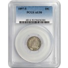 1897 S 10C Barber Dime Silver PCGS AU50 About Uncirculated Coin