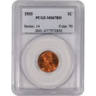 1935 1C Lincoln Wheat Cent PCGS MS67 RD Red Gem Uncirculated Coin