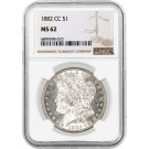 1882 CC Carson City $1 Morgan Silver Dollar NGC MS62 Uncirculated Key Date Coin 