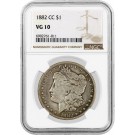 1882 CC Carson City $1 Morgan Silver Dollar NGC VG10 Very Good Coin #011