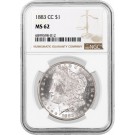 1883 CC Carson City $1 Morgan Silver Dollar NGC MS62 Uncirculated Coin #012