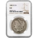 1883 CC Carson City $1 Morgan Silver Dollar NGC G6 Good Key Date Coin #014