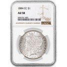 1884 CC Carson City $1 Morgan Silver Dollar NGC AU58 About Uncirculated Coin