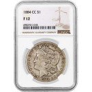 1884 CC Carson City $1 Morgan Silver Dollar NGC F12 Circulated Key Date Coin