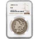 1890 CC Carson City $1 Morgan Silver Dollar NGC G6 Good Circulated Key Date Coin