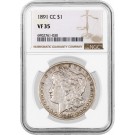 1891 CC $1 Morgan Silver Dollar NGC VF35 Very Fine Circulated Key Date Coin #030