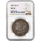 1891 CC Carson City $1 Morgan Silver Dollar NGC VG10 Very Good Key Date Coin