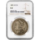 1891 CC Carson City $1 Morgan Silver Dollar NGC G6 Good Key Date Coin