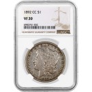 1892 CC Carson City $1 Morgan Silver Dollar NGC VF20 Circulated Key Date Coin