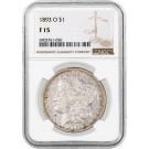 1893 O $1 Morgan Silver Dollar NGC F15 Fine Circulated Key Date Coin