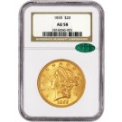 1855 $20 Liberty Head Double Eagle Gold NGC AU58  CAC About Uncirculated Coin