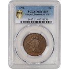 1796 1C Draped Bust Large Cent Reverse Of 1797 S-119 PCGS Gold Shield MS61 BN 