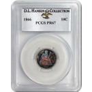 1866 10C Proof Seated Liberty Dime Silver PCGS PR67 Toned Coin D.L. Hansen 