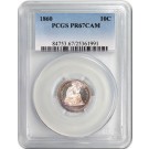 1860 10C Proof Seated Liberty Dime Silver PCGS PR67 Cameo Coin