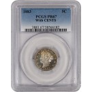 1883 5C Proof Liberty Head V Nickel With CENTS PCGS PR67 Coin