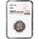 1820 25C Capped Bust Quarter Silver NGC VG8 Very Good Circulated Coin