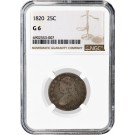 1820 25C Capped Bust Quarter Silver NGC G6 Good Circulated Coin