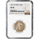 1917 S Type 2 25C Standing Liberty Quarter Silver NGC XF45 Extremely Fine Coin