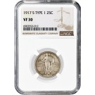 1917 S Type 1 25C Standing Liberty Quarter Silver NGC VF30 Circulated Coin